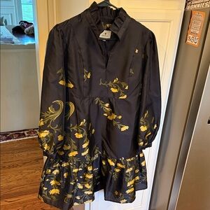 Tuckernuck Black Dress with Yellow Floral Accents